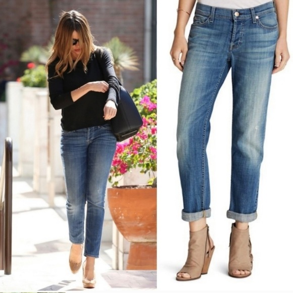7 For All Mankind Denim - 7FAM Josefina Skinny Boyfriend Button Fly Jeans Size 25